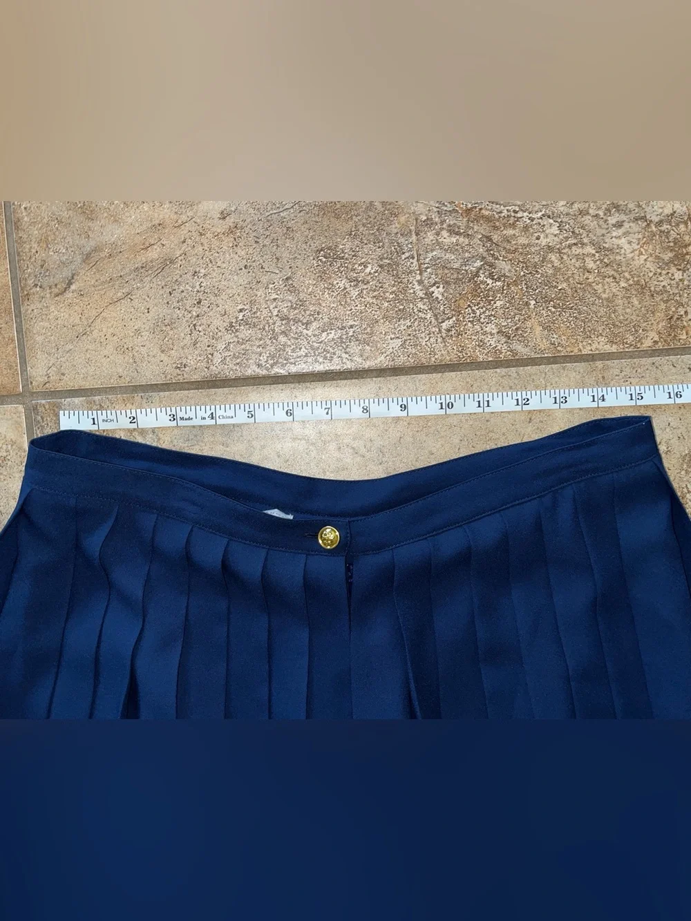 New Tory Burch Faye Pleated Culottes Signature Navy Size 10 Crepe de Chin $298